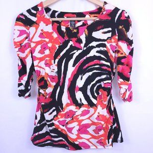 Alfani Multi-Color Petite Small Womens Blouse